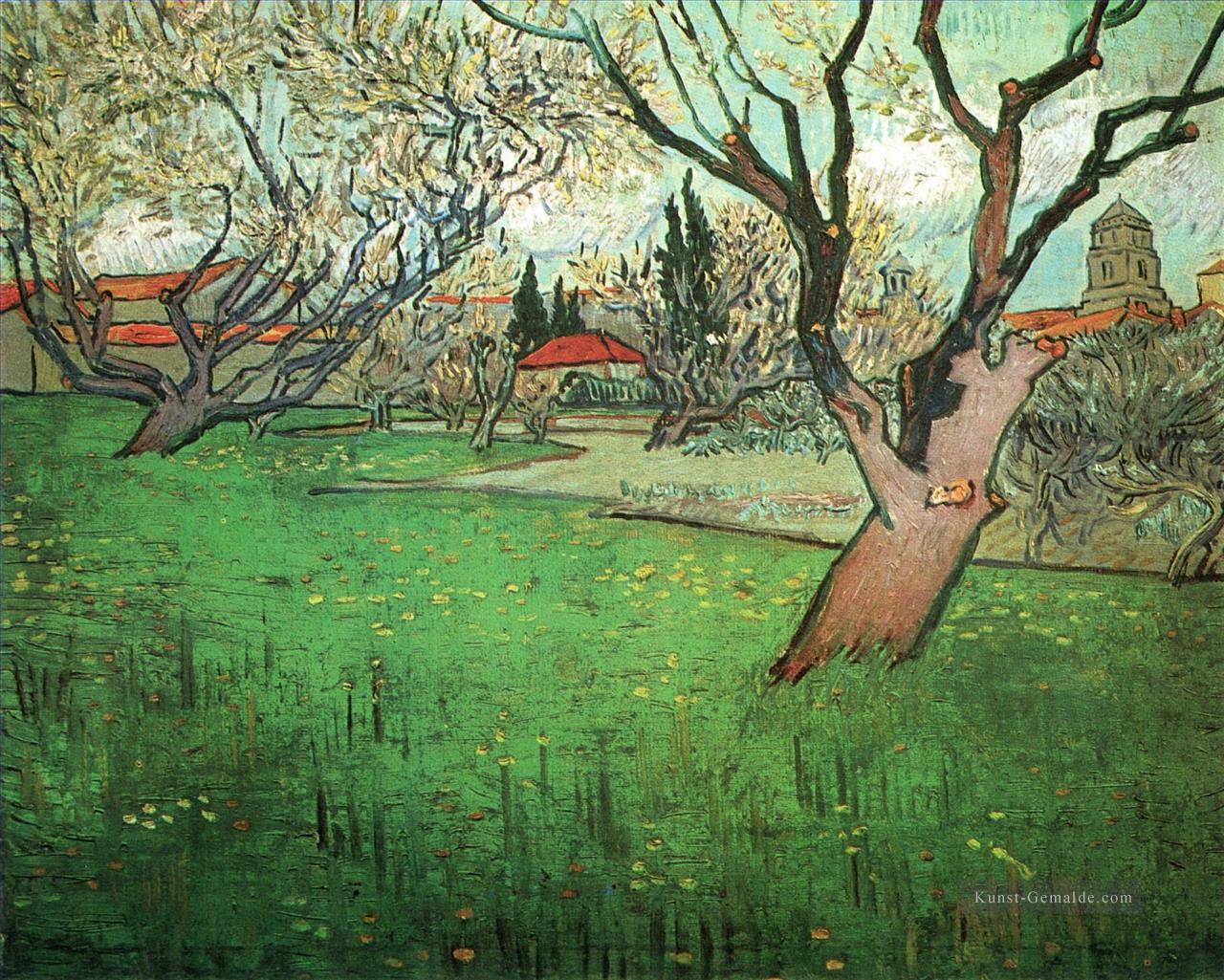 Blick auf Arles mit Bäumen in der Blüte Vincent van Gogh Ölgemälde